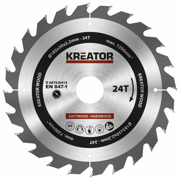 Kotouč pilový Kreator KRT020414 185mm 24T 

