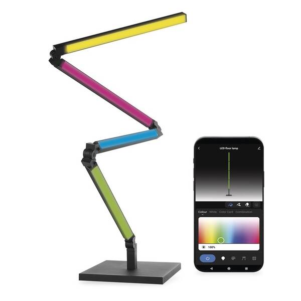 Stojací lampa EMOS GoSmart,  24 W, 1000 lm, RGB+WW černá

