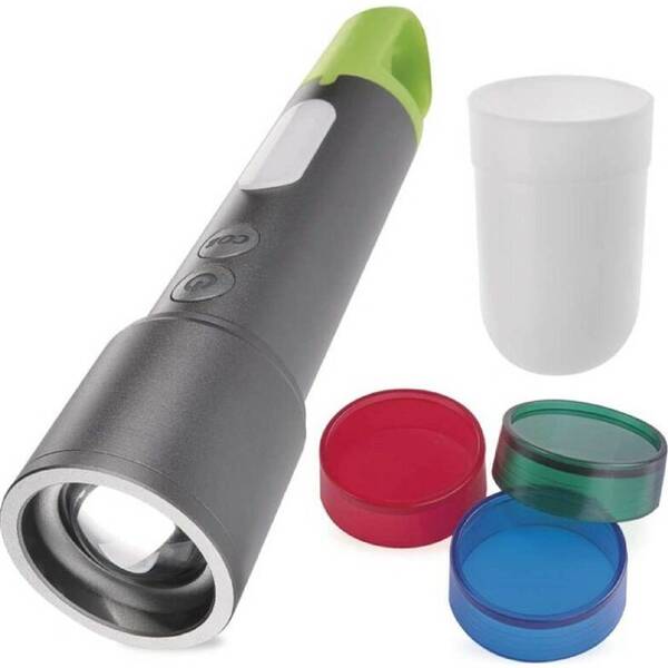 Svítilna EMOS LED NABÍJECÍ KOVOVÁ 600 lm, 1200 mAh šedá/zelená

