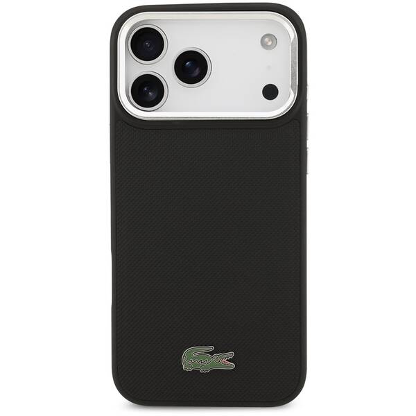 Kryt na mobil Lacoste Iconic Petit Pique Camera Stand MagSafe na Apple iPhone 17 Pro Max černý

