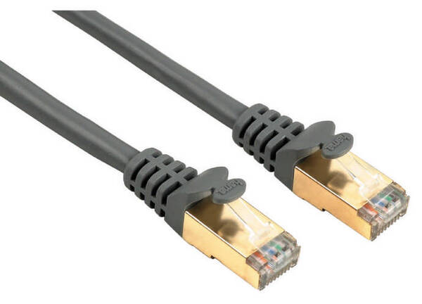 Kabel Hama síťový (RJ45), Cat5e, 5m, stíněný šedý

