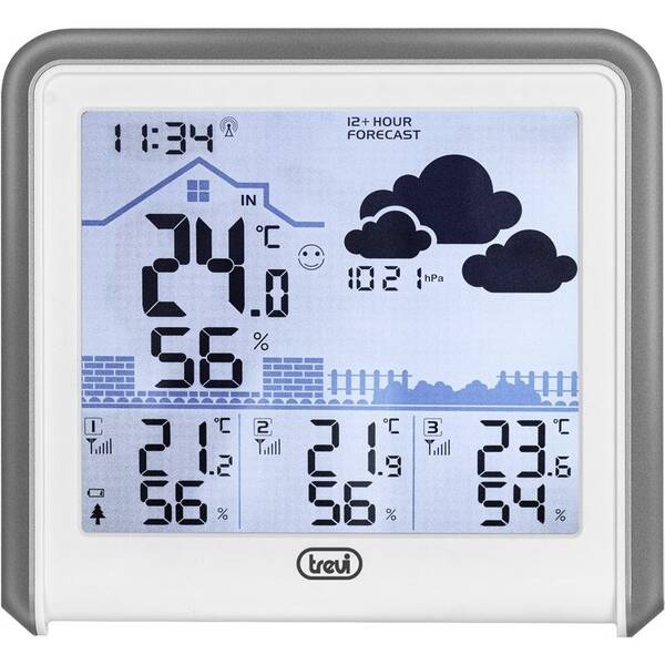 Meteorologická stanice Trevi ME 3P80 RC šedá/bílá

