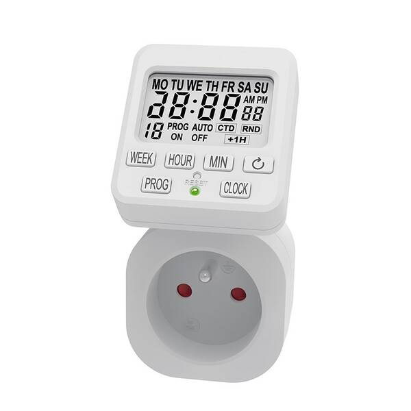 Spínač časový Solight DT35, digitální bílý


