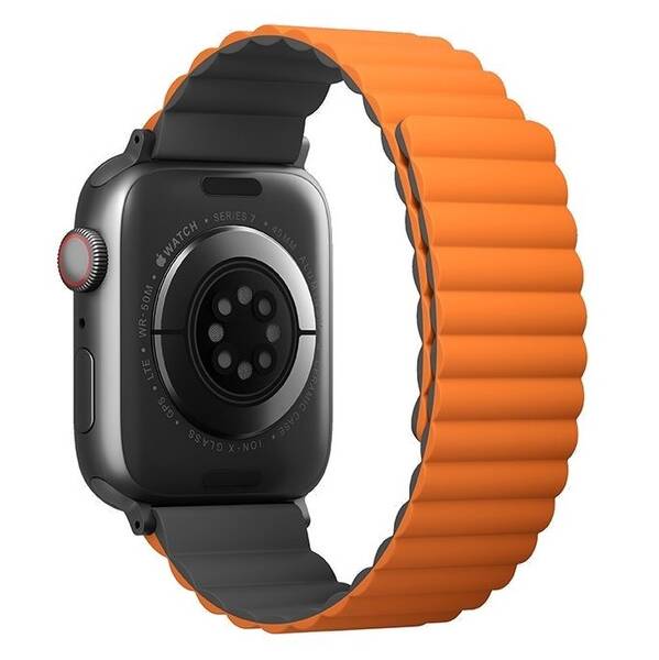 Řemínek Uniq Revix Reversible na Apple Watch 42/44/45mm šedý/oranžový

