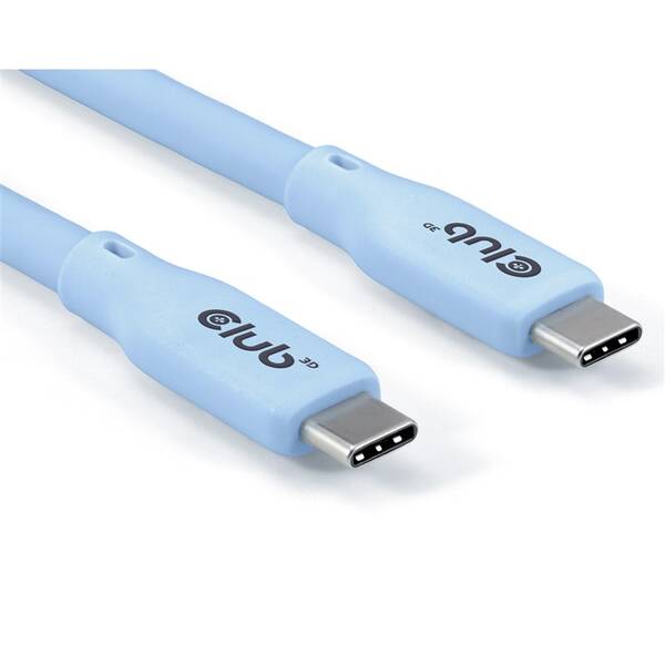 Kabel Club3D USB-C 4.0, 20Gbps, 4K60Hz, PD 240W, 2m modrý

