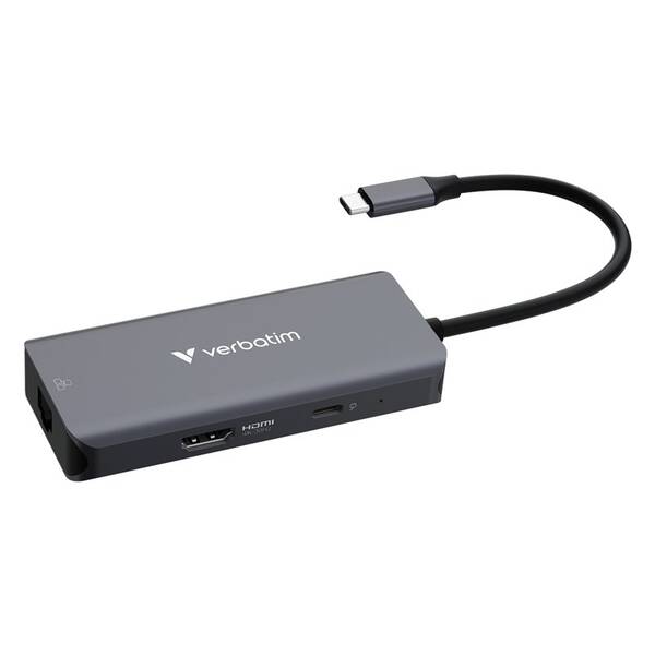 USB Hub Verbatim USB-C Essentials Multiport Hub 6 port - 3x USB 3.2 GEN 1 / HDMI /  USB-C PD / RJ-45 šedý

