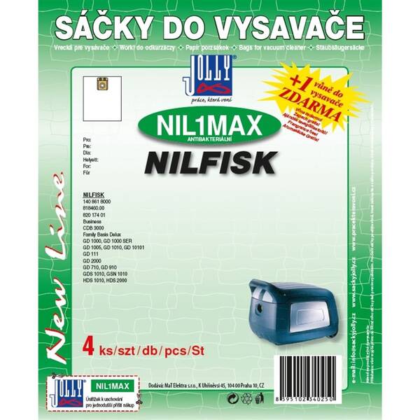 Sáčky do vysavače Jolly NIL 1 MAX sáčky Nilfisk (4 ks) 


