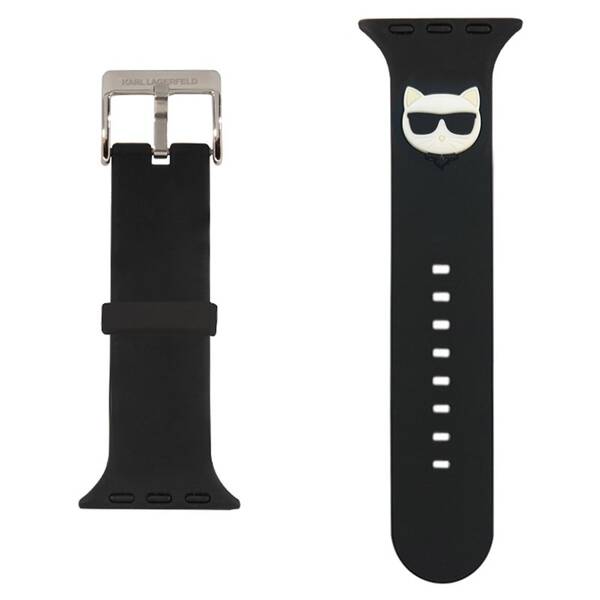 Řemínek Karl Lagerfeld Choupette Head na Apple Watch 38/40/41mm černý

