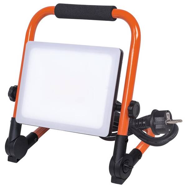 Reflektor Solight 50 W, 4500 lm, 4000 K, IP65, se sklopným stojanem oranžový

