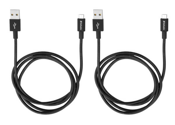 Kabel Verbatim USB/micro USB, 1m + 1m černý

