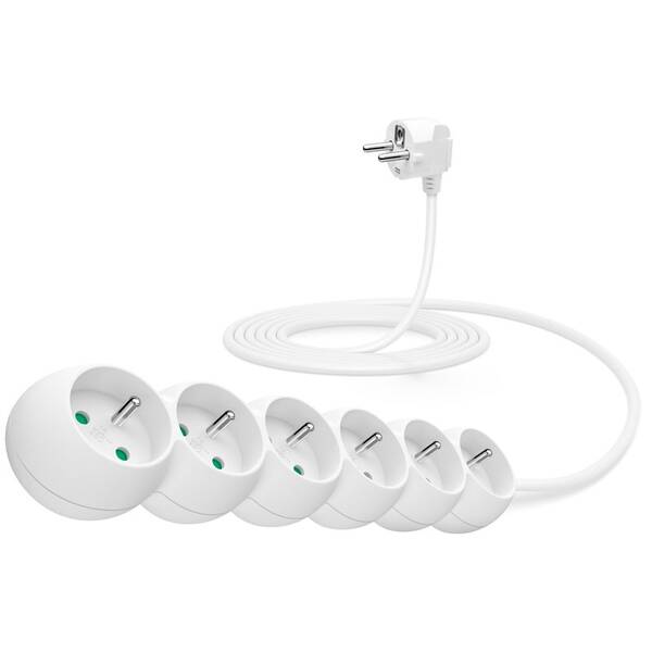 Kabel prodlužovací Connect IT 6x zásuvka, 3m bílý

