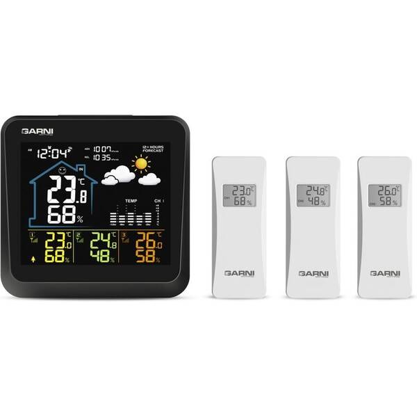 Meteorologická stanice GARNI 502 černá barva
