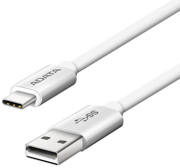 Kabel ADATA USB 2.0/USB-C, 1m, hliníkový bílý

