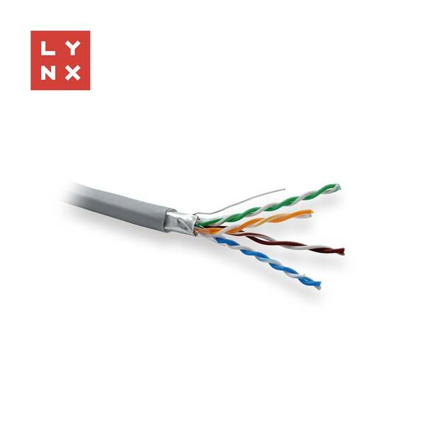 Kabel Lynx FTP Cat5e, PVC, 0,5mm, celoměděný, vnitřní, box 305m šedý

