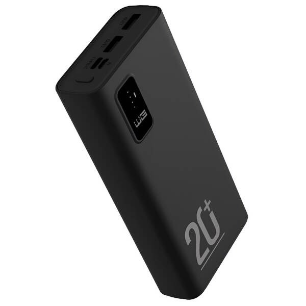 Powerbanka WG 20000 mAh + PD USB-C 20W + QC 3.0 22,5W černá

