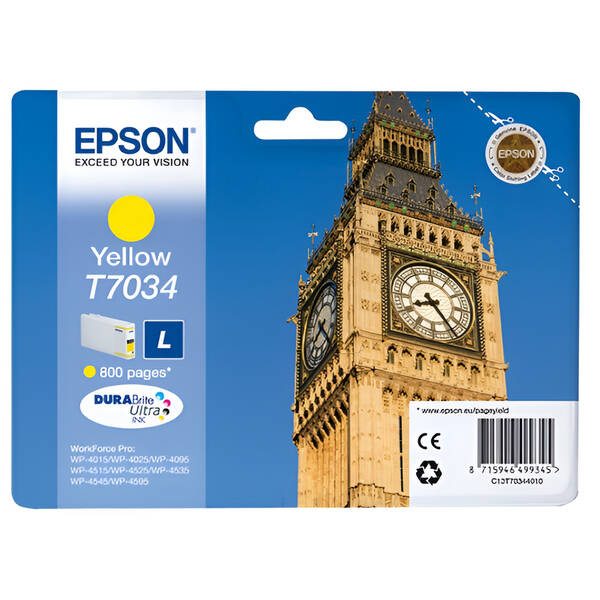 Inkoustová náplň Epson T7034, 800 stran žlutá

