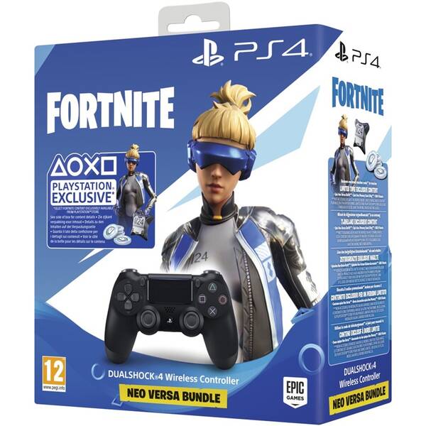 Ovladač Sony Dual Shock 4 pro PS4 v2 - černý + Fortnite balíček 
