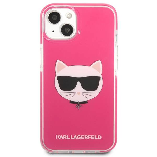 Kryt na mobil Karl Lagerfeld Choupette Head na Apple iPhone 13 růžový

