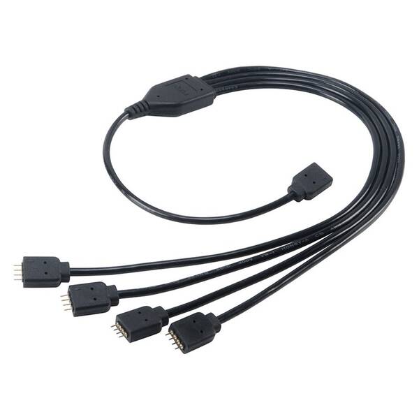 Adaptér AKASA RGB LED Splitter and extension černý

