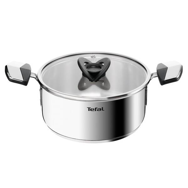 Kastrol s poklicí Tefal E3284444, 20 cm nerez

