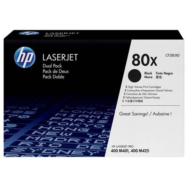 Toner HP 80X, 2x 6 900 stran černý

