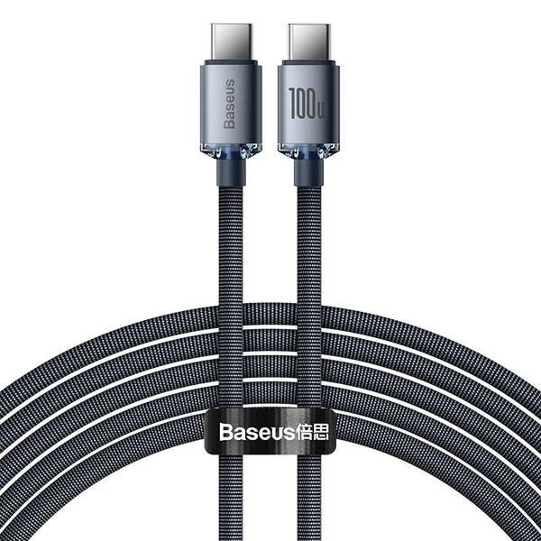 Kabel Baseus Crystal Shine Series USB-C/USB-C 100W 2m černý


