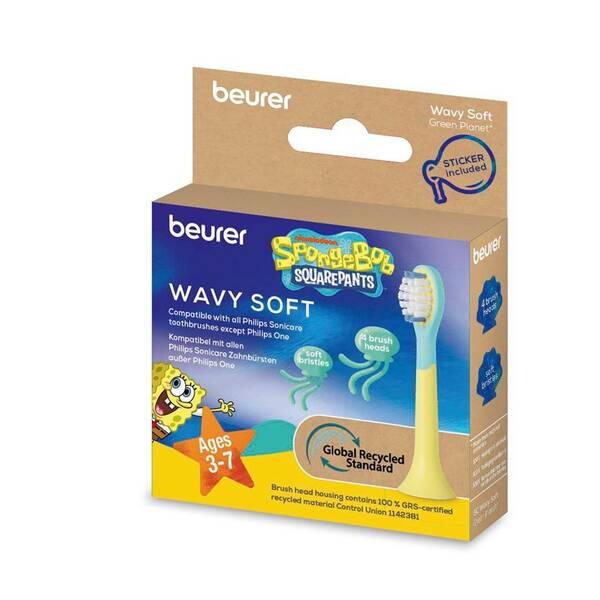 Náhradní hlavice Beurer SC11 Wavy Soft, 4 ks modrá/žlutá

