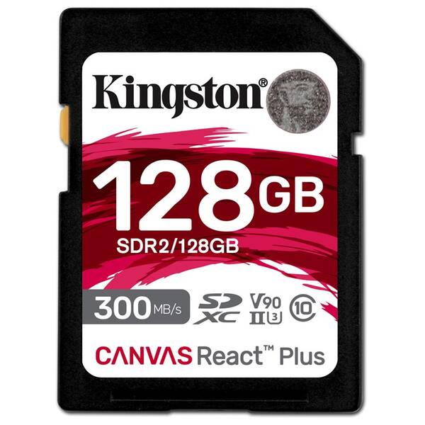 Paměťová karta Kingston Canvas React Plus 128GB SDXC UHS-II (300R/260W) 

