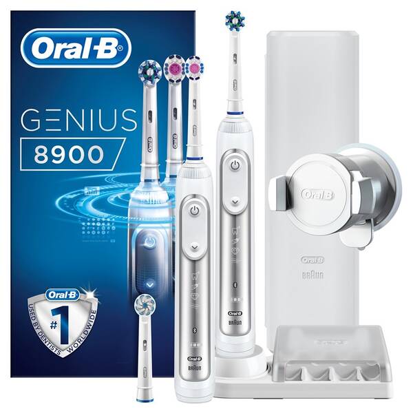 Set zubních kartáčků Oral-B 8900 Cross Action + Bonus Handle bílý

