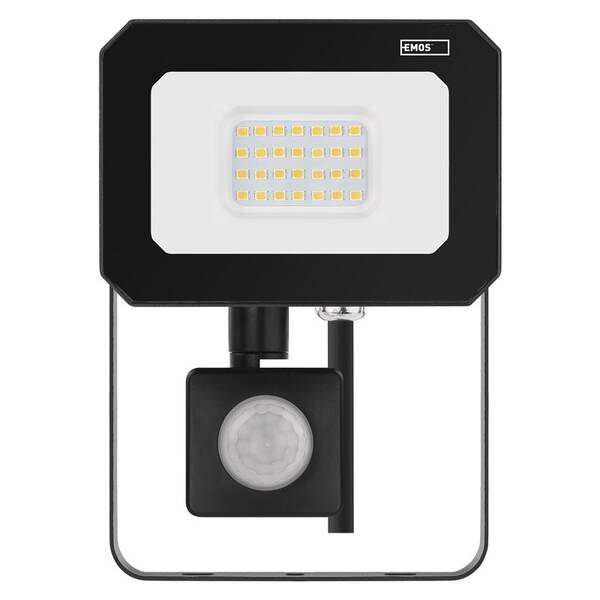 Reflektor EMOS SIMPO 20W 2000LM IP44 NW PIR černý

