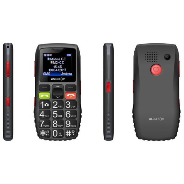 Mobilní telefon Aligator A440 Senior černá barva

