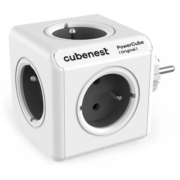 Rozbočovací zásuvka Cubenest Powercube Original, 5x zásuvka šedá/bílá

