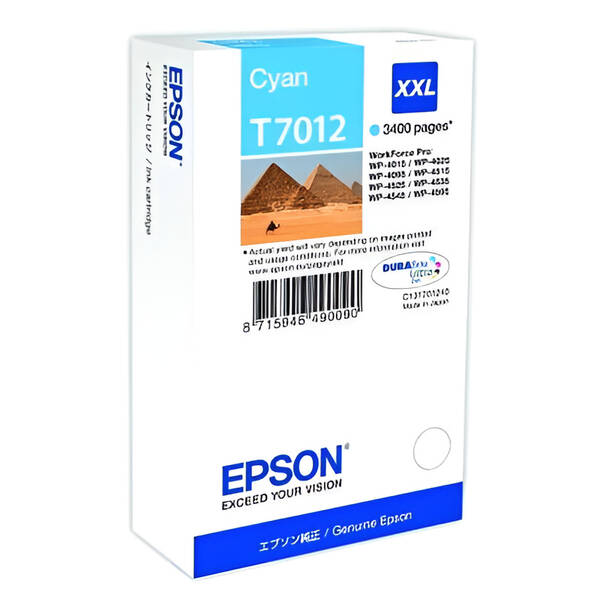 Inkoustová náplň Epson T70124010, 3400 stran azurová

