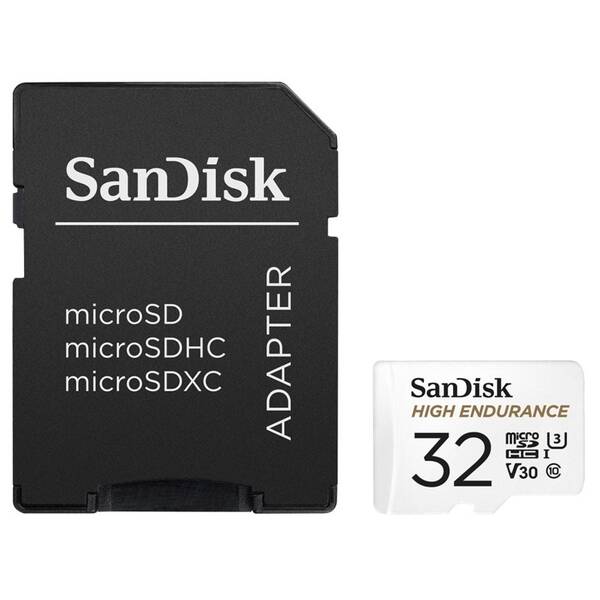 Paměťová karta SANDISK microSDHC High Endurance Video 32 GB + adaptér 

