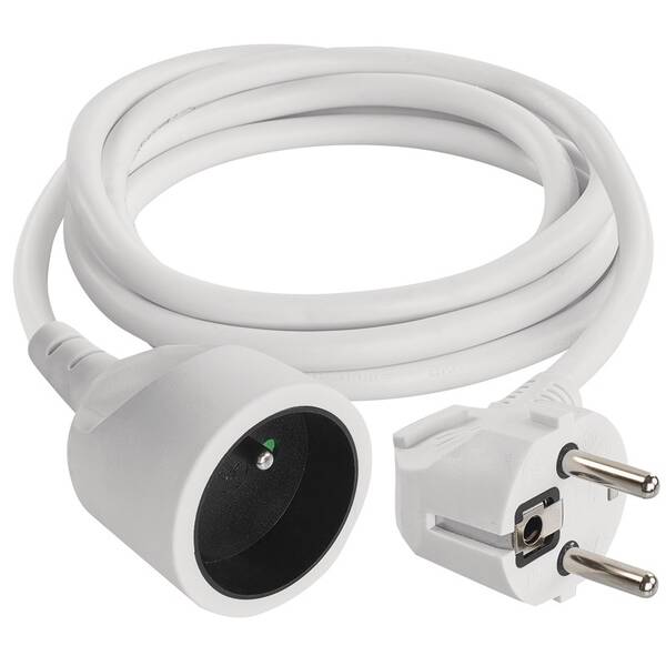 Kabel prodlužovací EMOS 1x zásuvka, 1,5m bílý

