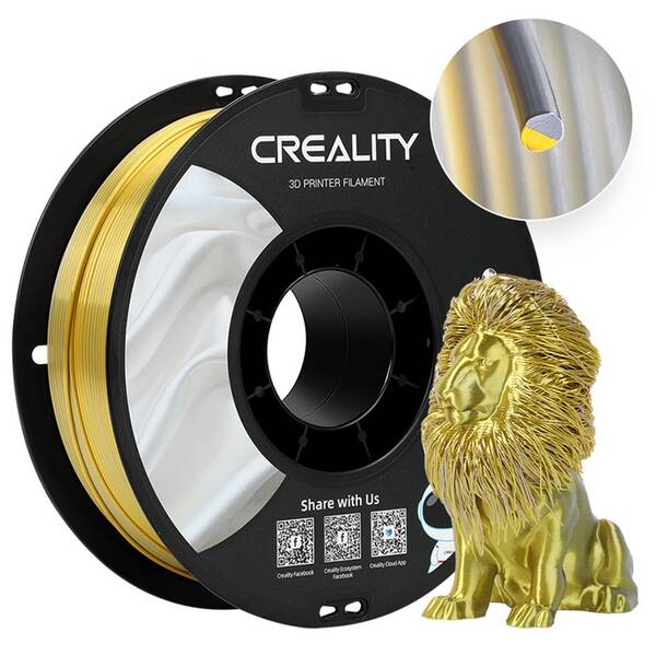 Filament Creality CR-Silk PLA 1kg stříbrný/zlatý

