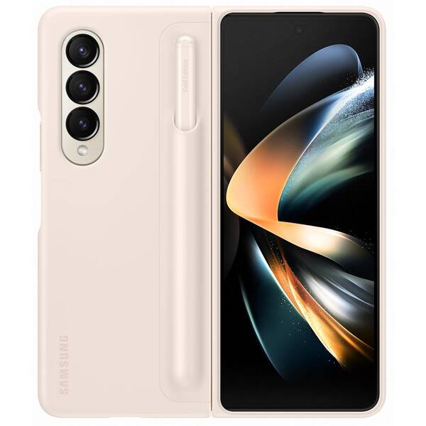 Kryt na mobil Samsung Galaxy Z Fold4 Back holder Pen Cover béžový

