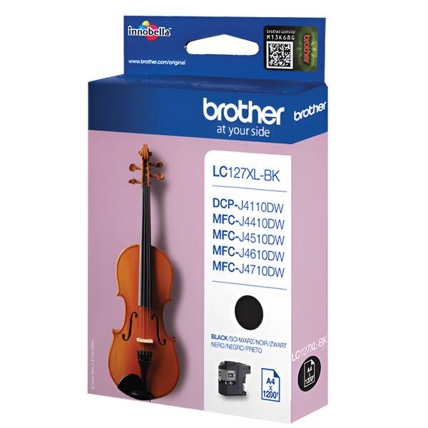 Inkoustová náplň Brother LC-127XLBK, 1200 stran černá

