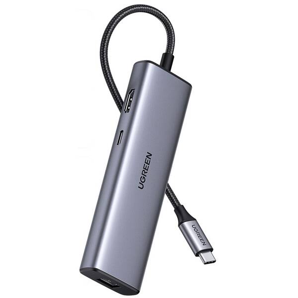 USB Hub UGREEN 7-in-1 4K HDMI USB-C šedý

