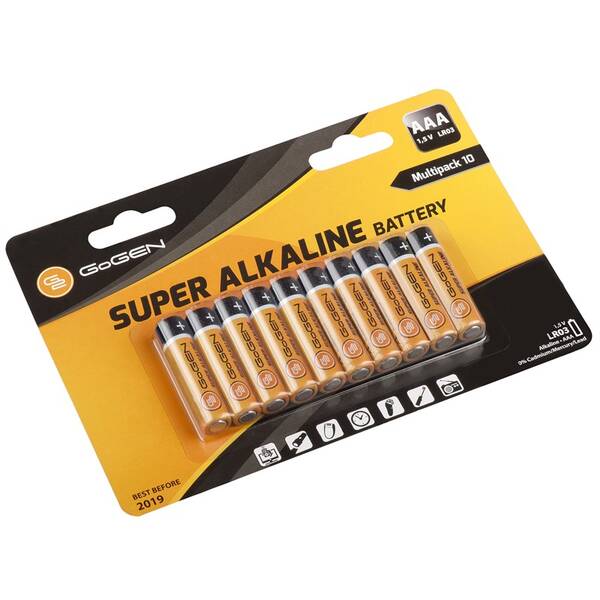 Baterie alkalická GoGEN AAA, LR03, blistr 10 ks 

