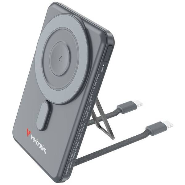 Powerbanka Verbatim Charge 'n' Go 2C, 2× USB-C, 5000 mAh šedá

