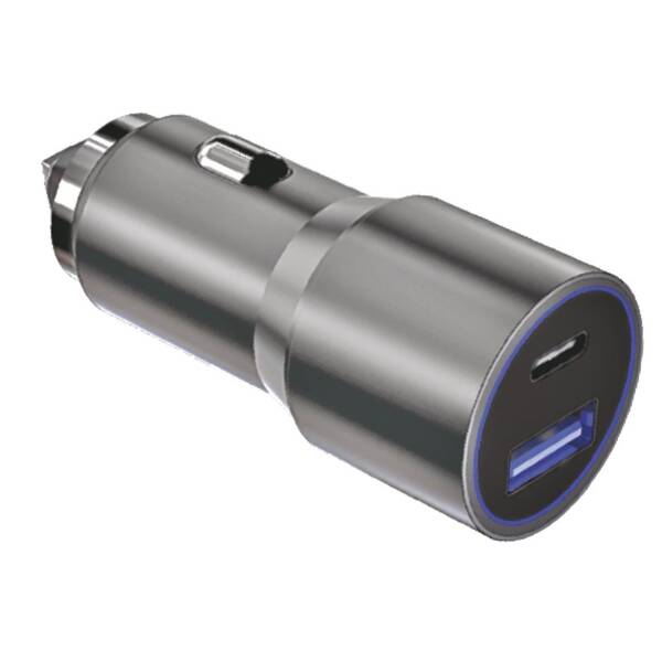 Adaptér do auta WG USB/USB-C, 58W stříbrný

