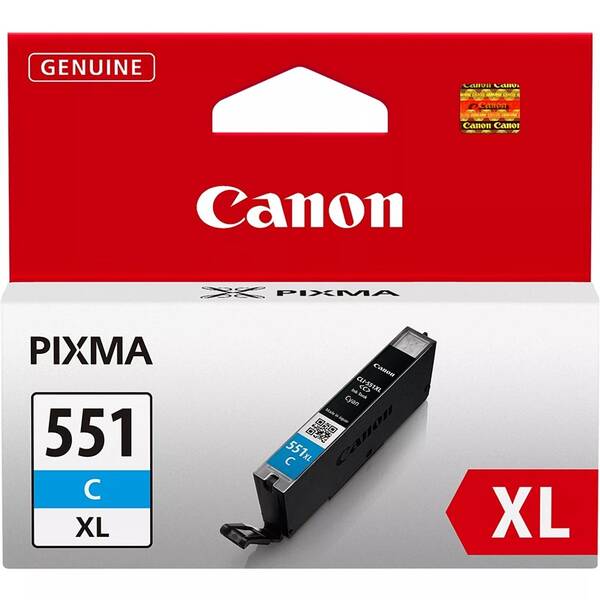 Inkoustová náplň Canon CLI-551XL C, 660 stran azurová

