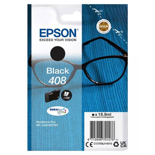 Inkoustová náplň Epson 408 DURABrite Ultra, 1100 stran černá

