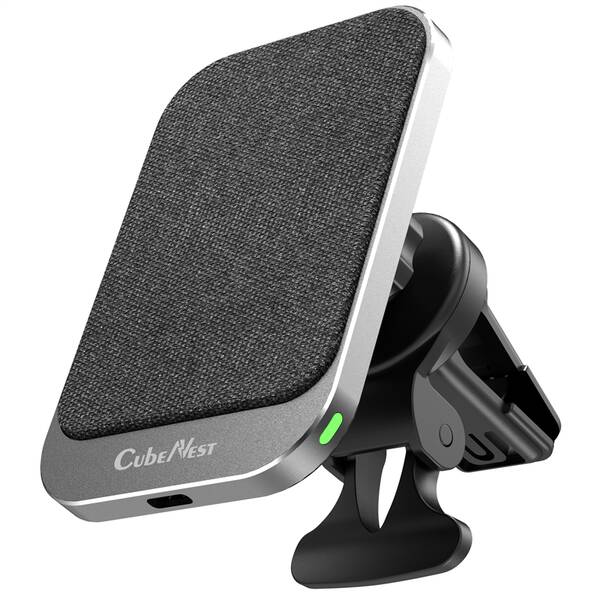 Držák na mobil Cubenest Magnetic Wireless S1C1, do mřížky stříbrný

