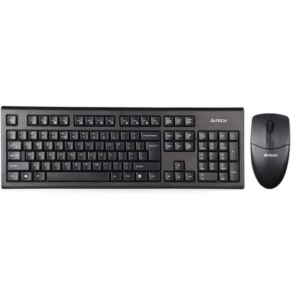 Klávesnice s myší A4Tech 3100N + V-Track optická myš, USB, CZ černá

