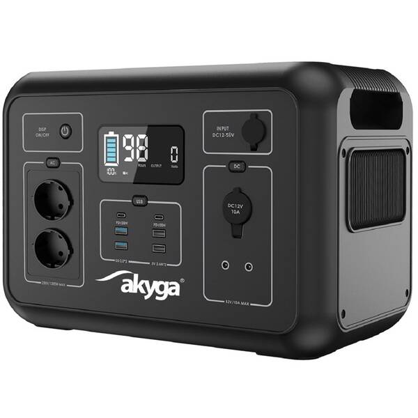 Nabíjecí stanice Akyga 1200W (1132Wh) černá barva
