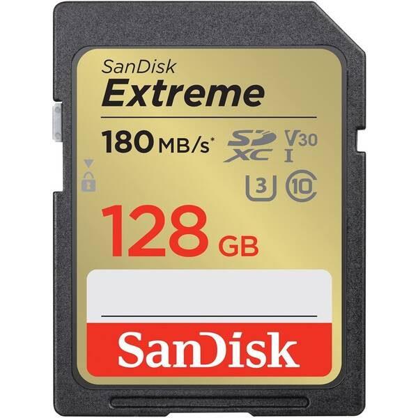 Paměťová karta SANDISK 128GB UHS-I U3 (180R/90W) 


