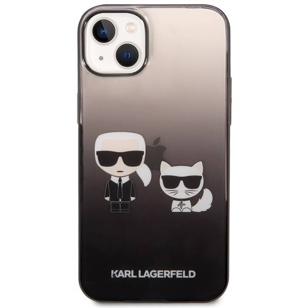 Kryt na mobil Karl Lagerfeld Gradient Karl and Choupette na Apple iPhone 14 Plus černý

