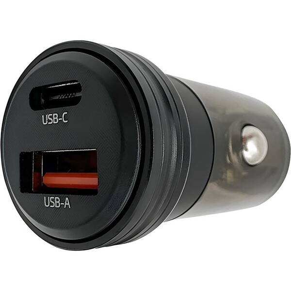 Adaptér do auta Solight 30W 1x USB-C 1x USB-A černý

